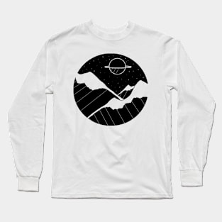 Starry Saturn Mountains Long Sleeve T-Shirt